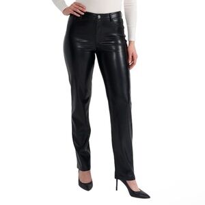 NWT Joie Black Faux Leather Straight Leg Pants Size 6